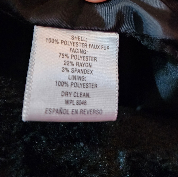 JM COLLECTION BLACK FAUX FUR VEST SIZE L - Picture 6 of 9